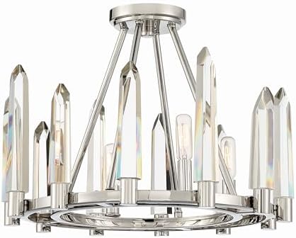 Crystorama Watson 4 Light Polished Nickel Semi Flush Mount
