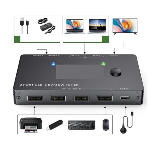 Commutateur vidéo Type-C pour moniteur d'ordinateur et double espace de travail