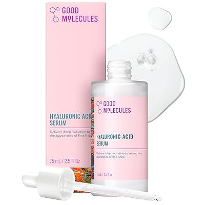 Good Molecules Hyaluronic Acid Serum - 1% Hyaluronic Acid Non-Greasy Ultra hydrating Serum Facial Moisturizer for Plumper Skin, Skin Care for Face