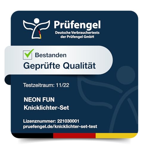 NEON FUN 100 Arm Knicklichter | Weiss/Kaltweiß/Gletscherweiß | Geprüft | 8h | 100 TopFlex Verbinder | 3fach Verbinder | 2 Kreisverbinder, Menge:1 Rolle