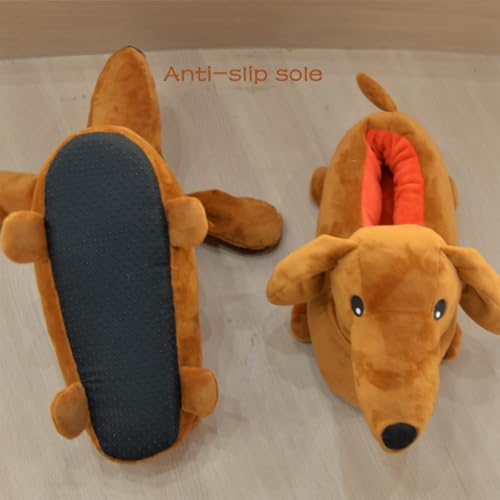 Cute Dachshund Slippers for Women and Men, Cozy Plush Indoor House Shoes, Non-Slip Soft Sole, Ideal Gift4