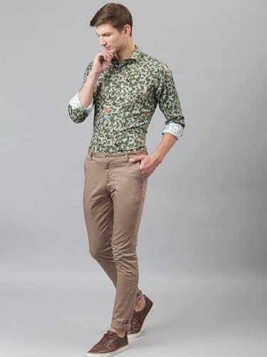 Image of Thomas Scott Men's Classic Slim Fit Easy Wash Mid-Rise Chino Pant (Brown, 32)