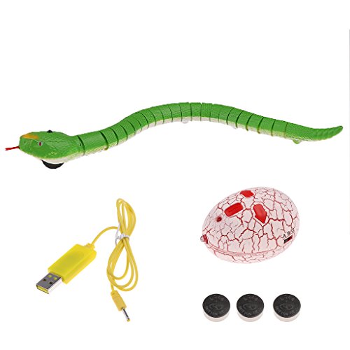 Preisvergleich Produktbild Gazechimp Infrarot RC Fernbedienung Klapperschlange , Schlange Gruselige, lustige Gadgets Spielzeug Geschenk für Halloween - Grün