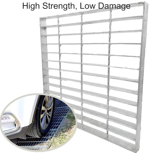 Image of Galvanized Steel Drain Grate, Driveway Channel Cover 18x18 in