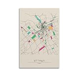 Reiseposter Ottawa Color – Blockkarten-Poster, moderne 