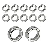 12pcs MR128ZZ Kugellager 8 mm x 12 mm x 3,5 mm Doppelt Geschützte Rillenkugellager für DIY, Mini Kugellager, Drehbänke, Motoren, 3D-Drucker, Fräsmaschinen und Mechanische Geräte