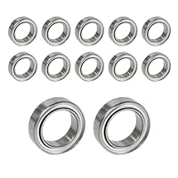 12pcs MR128ZZ Kugellager 8 mm x 12 mm x 3,5 mm Doppelt Geschützte Rillenkugellager für DIY, Mini Kugellager, Drehbänke, Motoren, 3D-Drucker, Fräsmaschinen und Mechanische Geräte