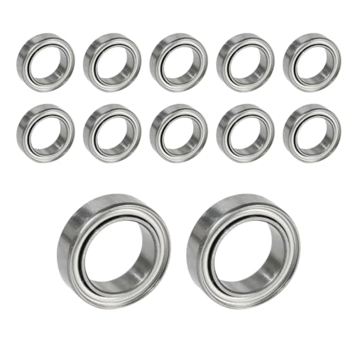12pcs MR128ZZ Kugellager 8 mm x 12 mm x 3,5 mm Doppelt Geschützte Rillenkugellager für DIY, Mini Kugellager, Drehbänke, Motoren, 3D-Drucker, Fräsmaschinen und Mechanische Geräte