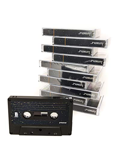 IMIXID/FYDELITY Blank C-60 Normal Bias Audio Cassette Tape 60 Minutes | 10 Pack | Mixed Tape: Black Chrome Gold Glitter