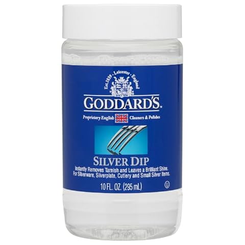Goddard’s Silver Cleaner Dip – Silver Jewelry Cleaner Solution for Filigree Metalwork & Small Items – Professional Use Silver Tarnish Remover – Silverware Cleaning Supplies (10 oz) Cover