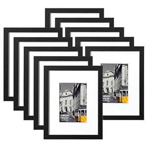 eletecpro 8×10 Picture Frames, Acrylic Cover, Black, Set of 10