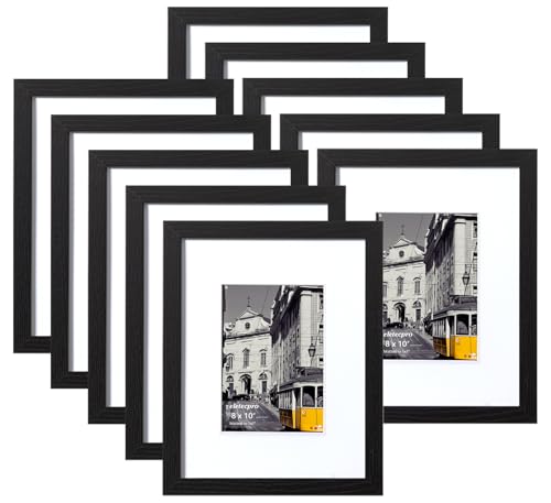 eletecpro 8x10 Picture Frames Acrylic Cover Black Set of 10