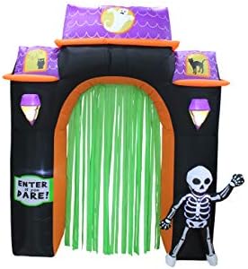 ProductWorks 8-Foot Spooky Town Haunted House Archway Pre-lit Yard Art Inflatable Halloween Display