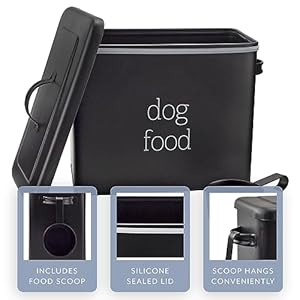 AuldHome-Retro-Dog-Food-Canister-Black-Modern-Farmhouse-Style-Storage-Bin-for-Pet-Food - Cucciolini Doodles   AuldHome-Retro-Dog-Food-Canister-Black-Modern-Farmhouse-Style-Storage-Bin-for-Pet-Food