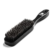 Beardoholic Beard Brush Black - 100% Boar Bristles and Durable Bamboo Handle - Removes Tangles, Beard Dandruff, Ingrown Hairs and Detangles Loose Hairs with Ease - Long Lasting