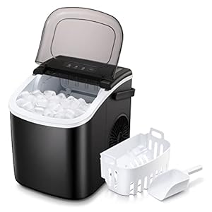 Antarctic Star Countertop Ice Maker Portable Ice Machine with Handle,Self-Cleaning Ice Makers, 26Lbs/24H, 9 Ice Cubes…