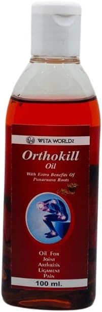 OrthoKill Oil 100ml for Joints, Knee, Neck, Back, Shoulder Pain, Arthritis Ligament With Extra Benefits Punarnava Root