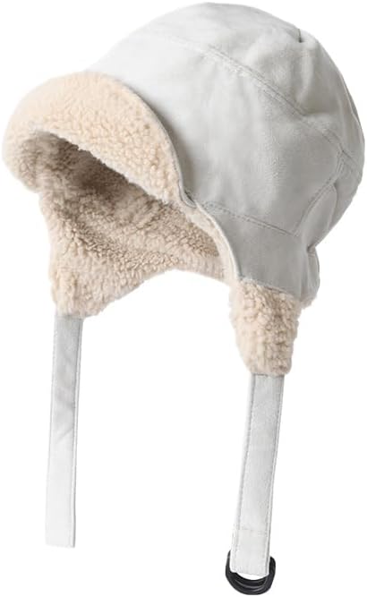 Lamb Wool Flight hat Women's Warmth and Cold-Proof Ear Protection Riding Casual and Versatile Lei Feng hat