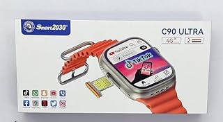 Smartbarry C90 ULTRA 4G SIM Smart Watch with 4GB RAM and 64GB Internal Memory - with 2 Straps