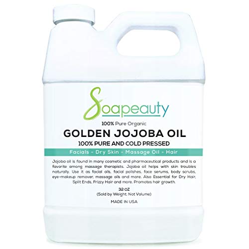 Soapeauty JOJOBA OIL100% PURE RAW UNREFINED GOLDEN COLD PRESSED 4 OZ TO 7 LBS (32 OZ)