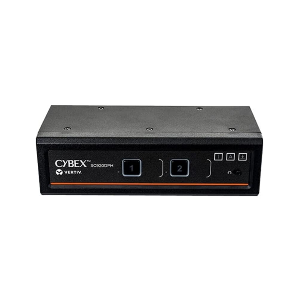 Vertiv Avocent Cybex SC900 Secure Desktop KVM Switch, Dual Head Monitor, 2 Port, Universal DisplayPort, Common Access Card, 4K UHD at 30Hz, NIAP Version 4.0 Certified, TAA Compliant (SC920DPH-400)