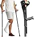ECHOBUY Folding Crutches for Adults Adjustable Forearm Crutches Elbow Crutches with Cuffs,Non-Slip Base, Folding Crutches for The Elderly and Those with Mobility Impairments(Black, 1 Unit)