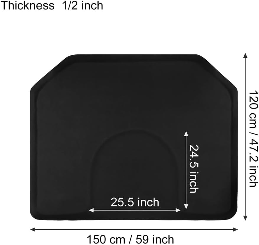 Salon Floor Mat, Anti Fatigue Barber Shop Chair Mat for Circle Chair Base Hair Thick Polygon Office Comfort Floor Mats Under Styling Chair, 1/2inch Thick