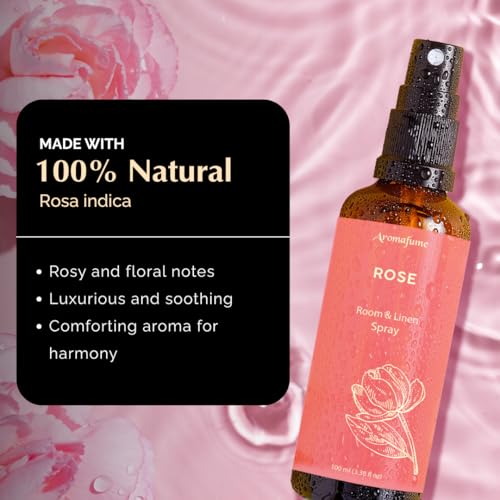 Image of Rose Air Freshener Spray for Room, Linen & Pillow 100ml by Aromafume