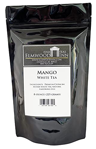 Elmwood Inn Fine Teas, Mango White Tea, 8-Ounce Pouches