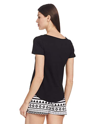 Image of A.T.U.N. (ALL THINGS UBER NICE) Women's Cotton Relaxed Fit Sleepwear Set | Tees with Shorts Set