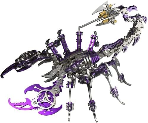 3D Metal Puzzle, 200 Pieces Mechanical Scorpion King 3D Metal Puzzle Model Kit, Stainless Steel Mechanical