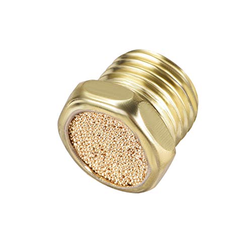 sourcing map 5Stk. Sinterbronze Messinggehäuse G Flacher pneumatischer Luftschalldämpfer Mengenregler G1 / 4 