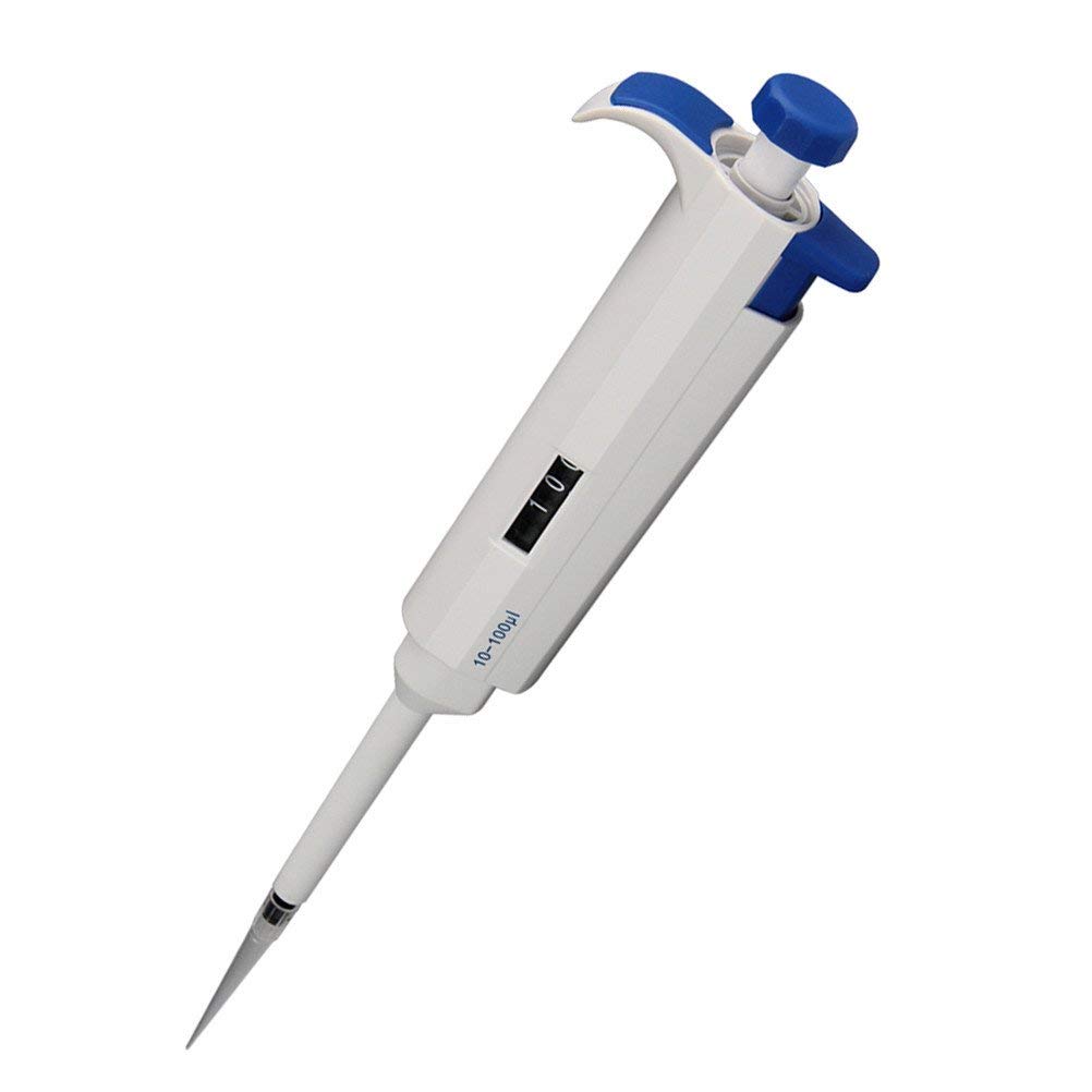 10-100ul Micropipette, Four E'S Scientific Single Channel Pipettor Autoclavable Micro Pipette Lab Pipette for Laboratory Fluid Liquid Handling Fish Tank Water PH Test
