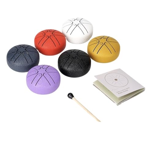 Steel Tongue Drum Rain Chime 3 pulgadas 6 notas Negro miniatura 2