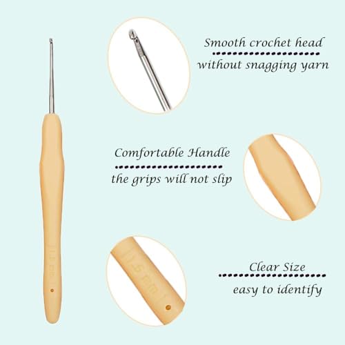 Image of Yarniss 10Size Small Crochet Hooks, Ergonomic Crochet for Thread 0.5~2.75mm | Fine Crochet Hook for Lace Thread Project