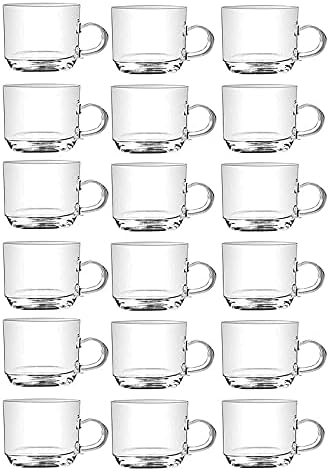 Glass Tea and Coffee Cup,Iced and Green Tea Cups [210 ML][18 PIS]