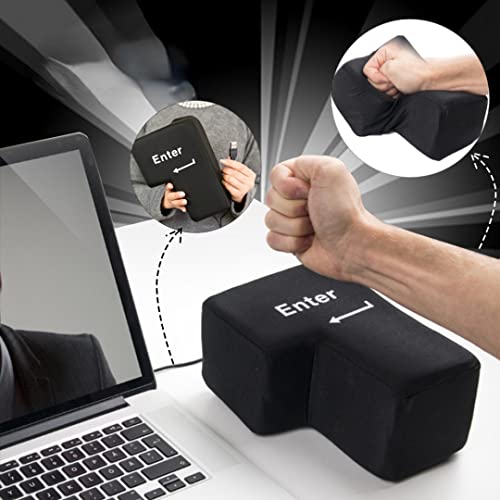 Product Image of the Creative Super Sized Giant Enter Key USB Big Enter Button Comfortable Economic Desktop Pillow Stress Relief Punch Bag