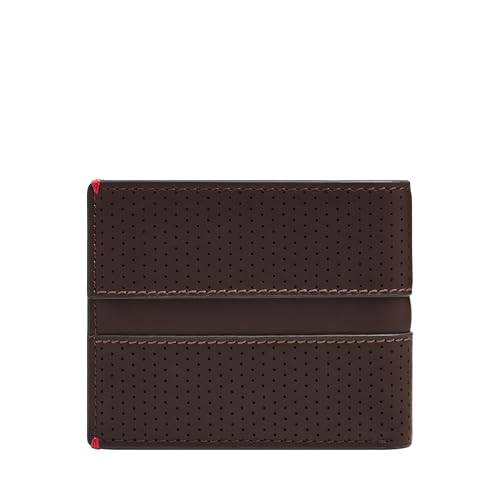 Image of Fossil Men's Sport Tourer Leather Bifold Flip ID Wallet; Slim Wallet for Men, Mink Brown