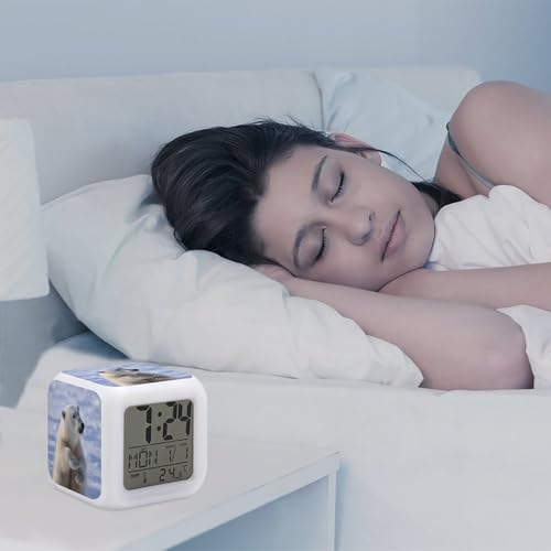 Evita quedarte dormido con los mini relojes digitales para despertar fuerte Polar Bear LED 6