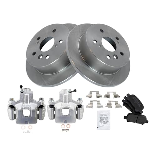 Image of TRQ Rear Brake Pad & Rotor Kit Semi-Metallic Compatible with 2005 Toyota Avalon