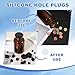 uxcell 3 Pcs t Shaped Silicone Plug, Dia 110 Mm/4.33 Inch Elastic Waterproof Silicone Plug Reusable Bottle Stopper for Pipes Equipment, Black