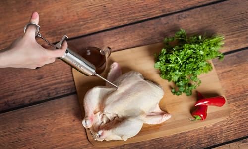 Injetor de carne resistente de aço inoxidável 304 - injetor de tempero de 59 g - seringa injetora de