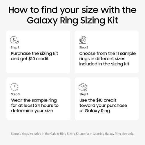 Image of SAMSUNG Galaxy Ring Sizing Kit, Size First Before You Buy + Receive $10 Amazon Credit Towards Future Galaxy Ring Purchase, Includes 11 Sample Sizes