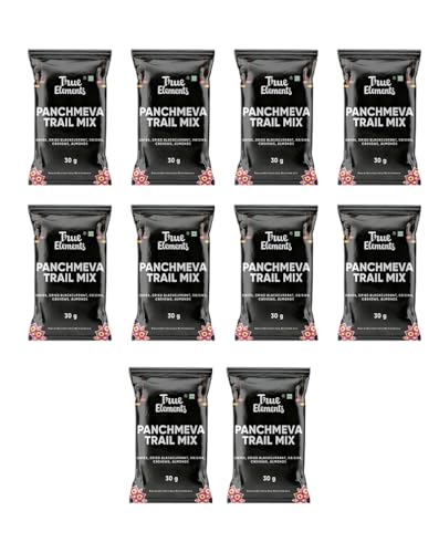 True Elements Panchmeva (30 gm * Pack of 10) - Mix Dried Fruits | Trail Mix | Travel Friendly Pack | Fasting Special | Mix of Almonds, Cashews, Raisins, Dates, Blackcurrant (B0D8FYYH3L) Amazon Price History, Amazon Price Tracker