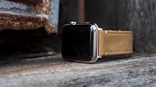 Image of BARTON WATCH BANDS - Top Grain Leather Watch Bands Compatible with Apple Watch Models - 1, 2, 3, 4, 5, 6, 7, 8, 9, 10, SE, Ultra & Ultra 2