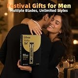 Ufree Tondeuse à barbe électrique sans fil, kit de toilettage réglable pour moustache, corps, nez et oreille - 7