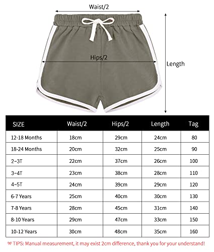 Booph 3Pc Girls Athletic Shorts Active Running Dolphin Shorts 10-12 Year Color B #TOP1