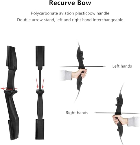 Recurve Bows For Adults 53" Ambidextrous Recurve Bow Set For Adults & Teens - 20/30/40LBS Draw Weight (Perfect For Beginners, Hunting & Target Practice) Bow And Arrow For Kids 8-12