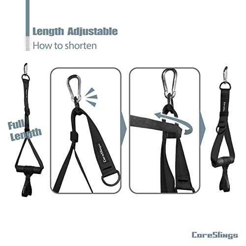 CoreSlings Punhos de máquina de cabo com alças de dedo para segurar antebraço, treinamento de força,