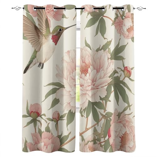 Genérico Cortinas Estampadas 160X140cm(HxB) Hermosas Flores Cortinas para Salon Cortina con Estampado escandinavo de poliéster Blackout y Ojales para Dormitorio E24-4-770